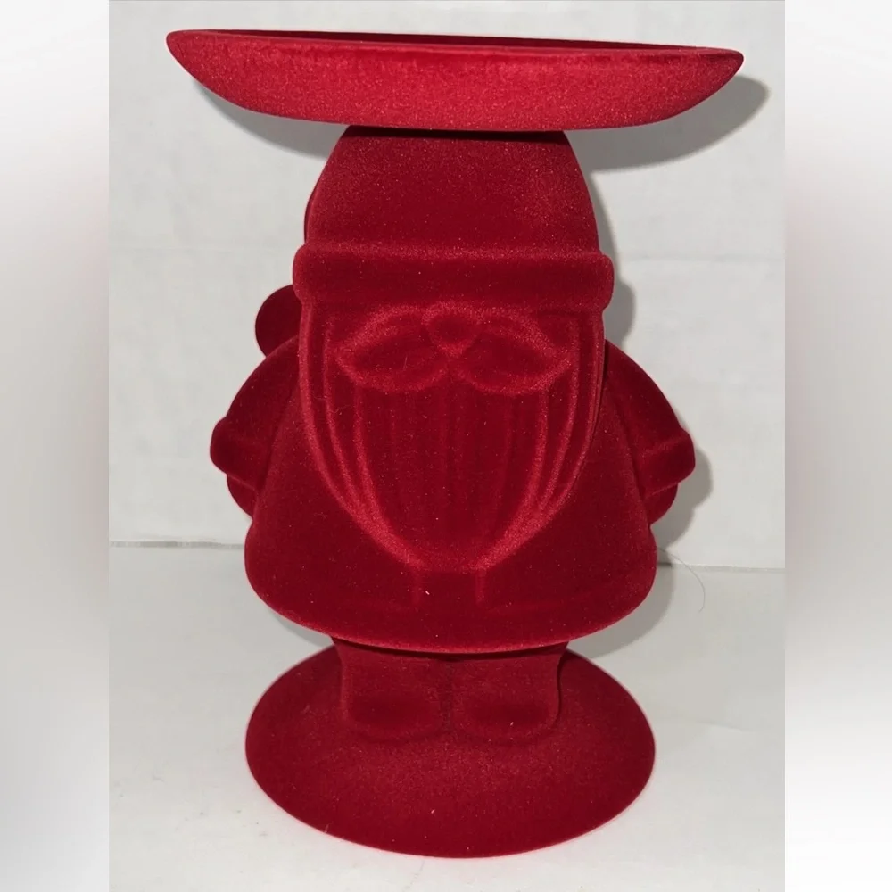 FLOCKED‎ SANTA Candle Holder